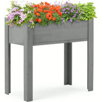 Elevated Wooden Raised Garden Bed With Legs 31x31x16 Inch For Outdoor Plants Flowers Vegetables Herbs