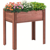 Elevated Wooden Raised Garden Bed With Legs 31x31x16 Inch For Outdoor Plants Flowers Vegetables Herbs