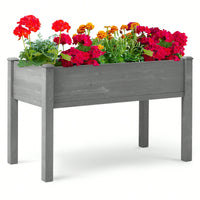 Elevated Wooden Raised Garden Bed 48x24x30 Inch For Outdoor Plants Flowers Vegetables Herbs Growing