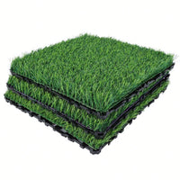 36 Interlocking Artificial Grass Tiles For Patio Balcony Backyard 12x12 Durable Turf Flooring Solution