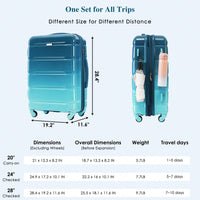 3-Piece Luggage Set With USB Port Airline Approved Carry-On 20-Inch Hard Shell Spinner Wheels And Cup Holder Black