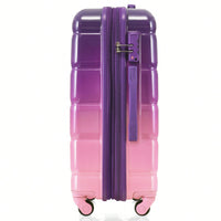 3-Piece Luggage Set With USB Port Airline Approved Carry-On 20-Inch Hard Shell Spinner Wheels And Cup Holder Black