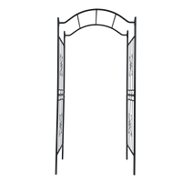 Black Powder Coated Metal Garden Arch For Climbing Plants 7.5ft Height Outdoor Arbor Support Structure