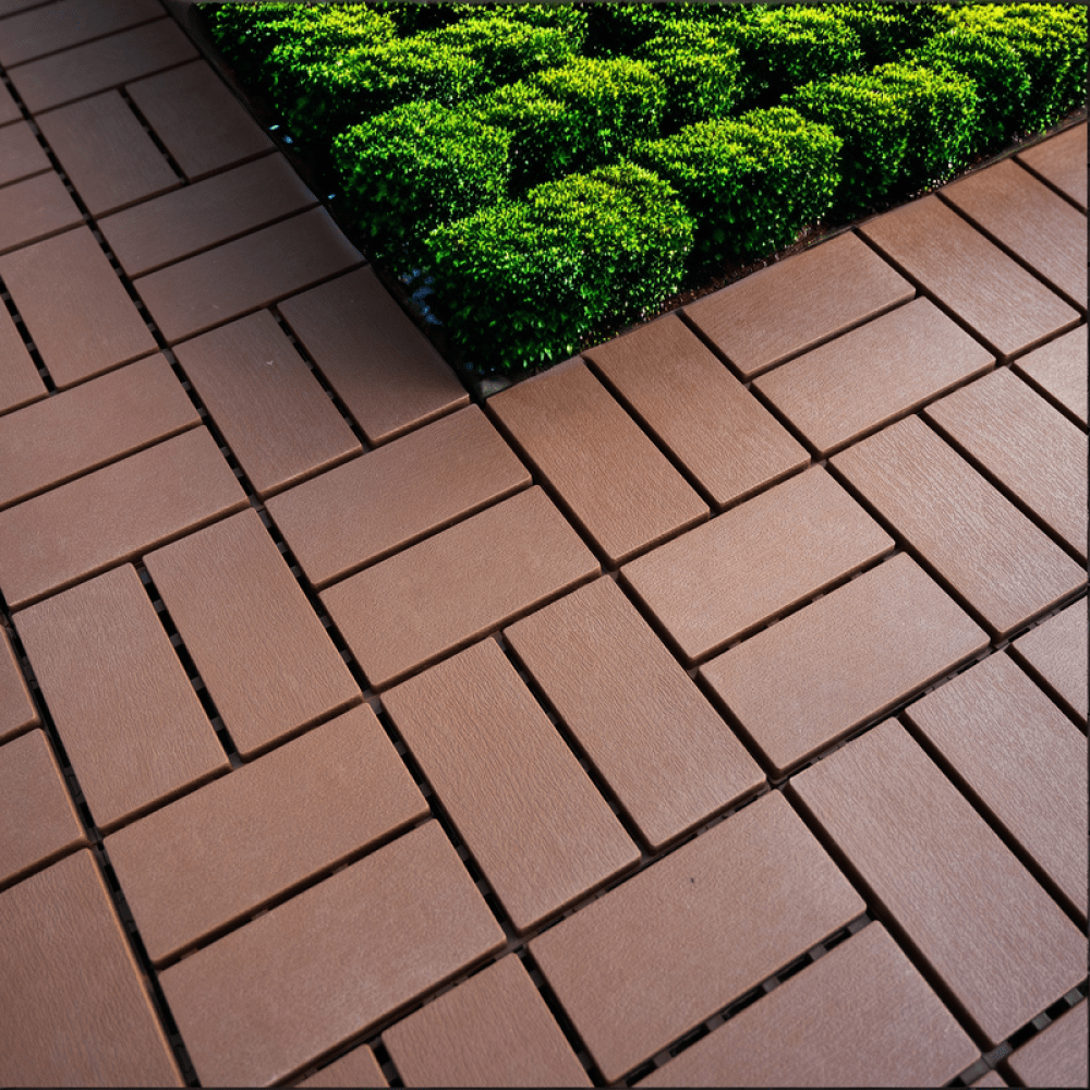 Waterproof Interlocking Deck Tiles 12x12 For Outdoor Patio Poolside Balcony Backyard Bathroom Easy Installation Brown 44 Pack All Weather