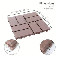 Waterproof Interlocking Deck Tiles 12x12 For Outdoor Patio Poolside Balcony Backyard Bathroom Easy Installation Brown 44 Pack All Weather