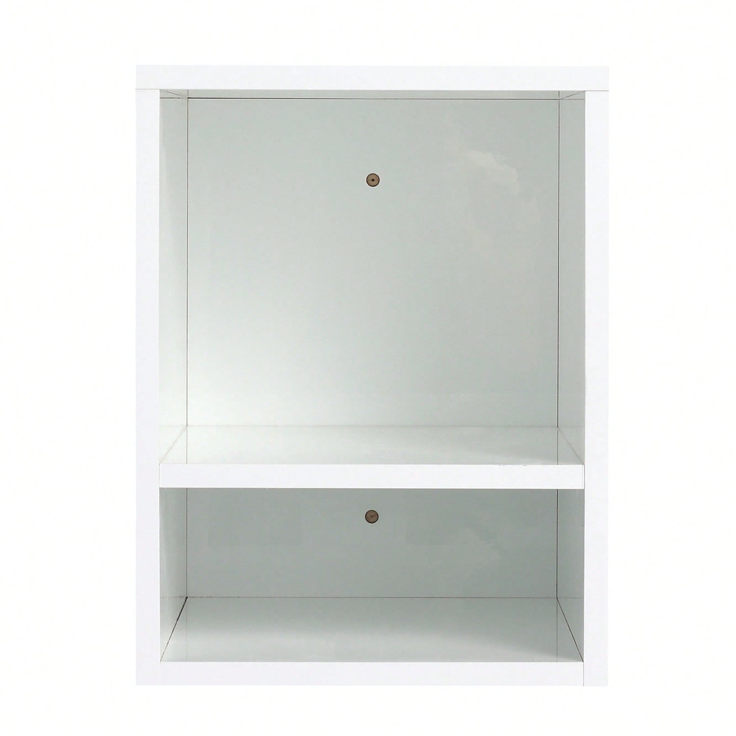 Glossy White 12 Inch Wall Mounted Storage Shelves For Small Bathrooms And Home Organization