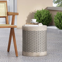 End Table With Modern Design And Lightweight Concrete Construction