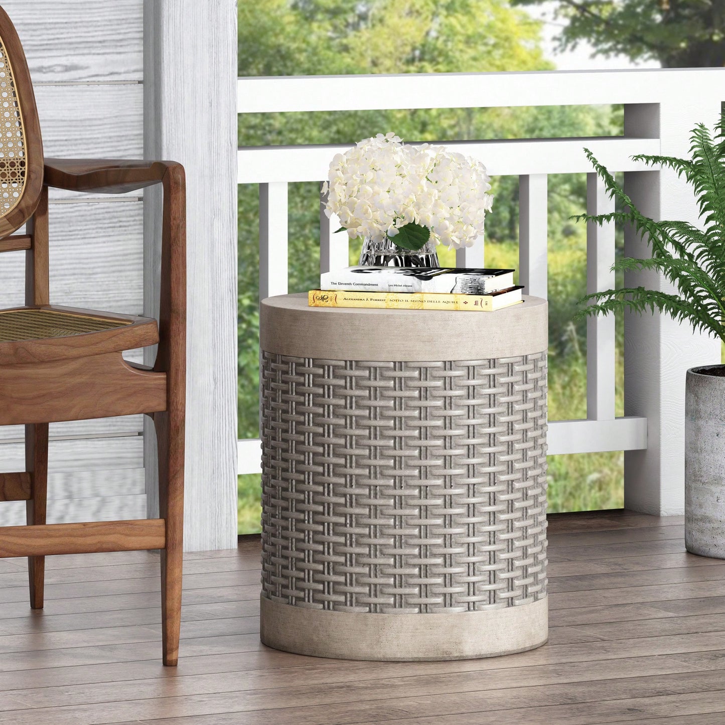 End Table With Modern Design And Lightweight Concrete Construction