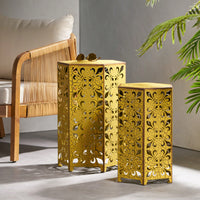 Set Of 2, Elegant Wood Accent Table With Stylish Design For Living Room Or Bedroom