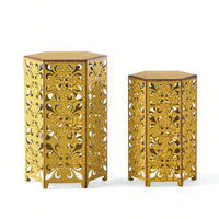 Set Of 2, Elegant Wood Accent Table With Stylish Design For Living Room Or Bedroom
