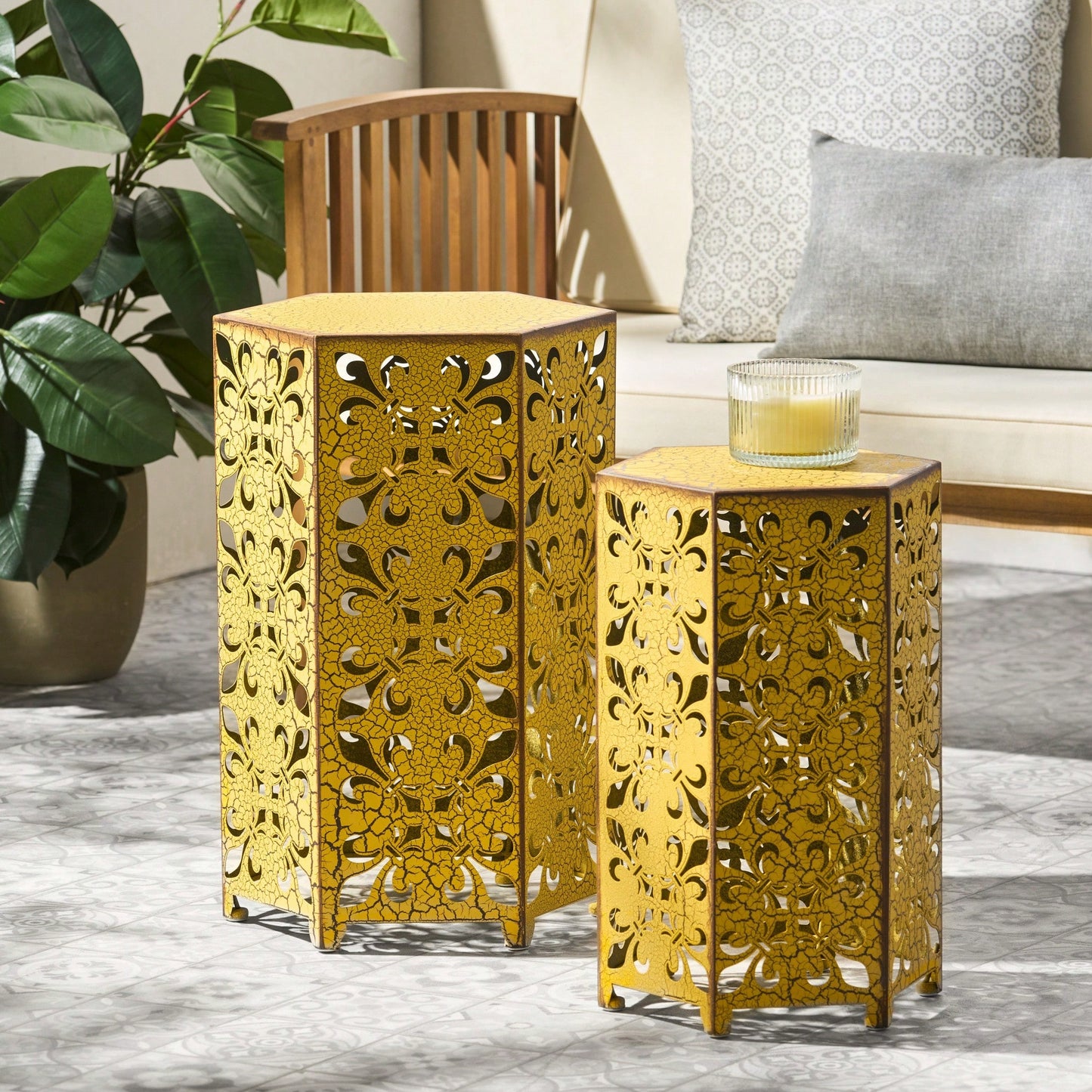 Set Of 2, Elegant Wood Accent Table With Stylish Design For Living Room Or Bedroom