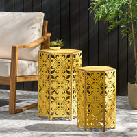 Set Of 2, Elegant Wood Accent Table With Stylish Design For Living Room Or Bedroom