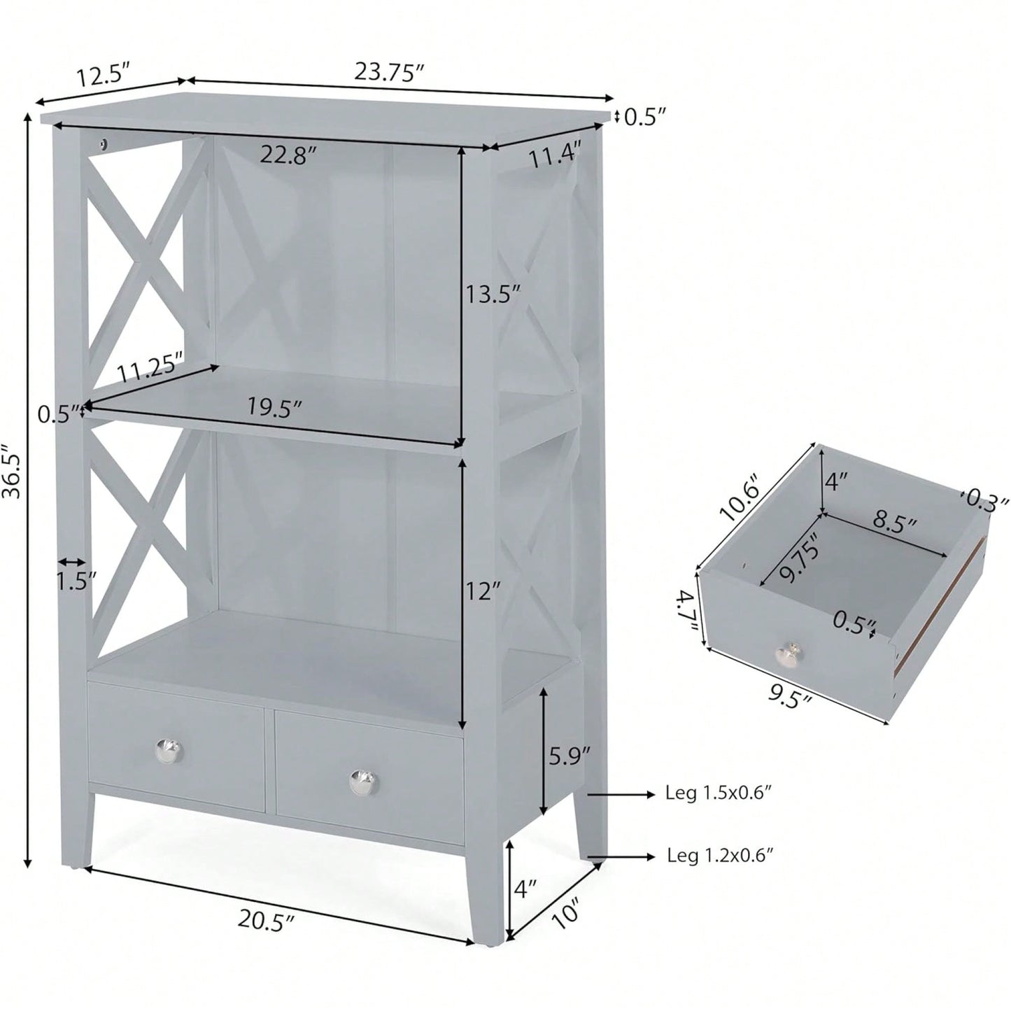 2 Drawer Storage Rack For Organizing Home And Office Essentials