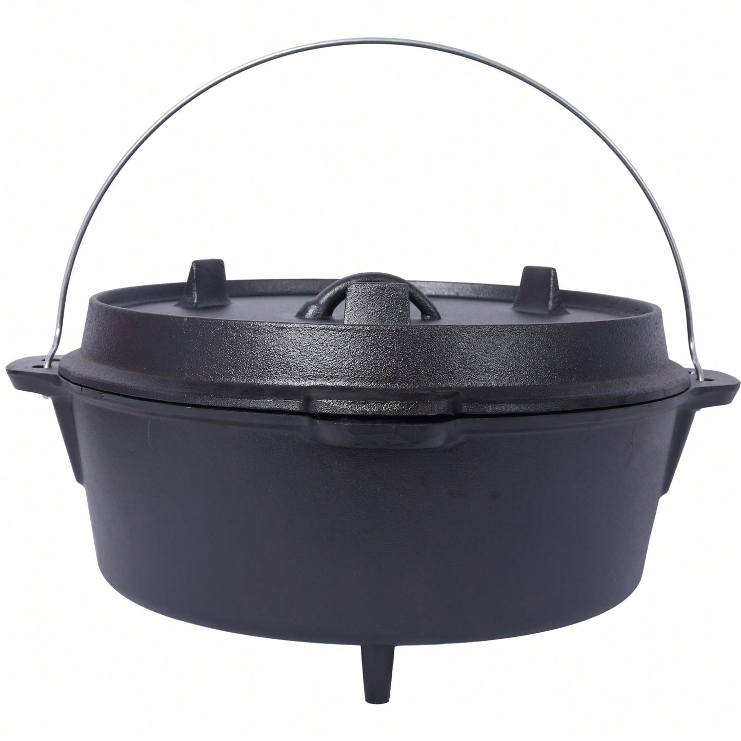 12 Quart Pre-Seasoned Cast Iron Dutch Oven With Skillet Lid For Camping BBQ Baking And Outdoor Cooking