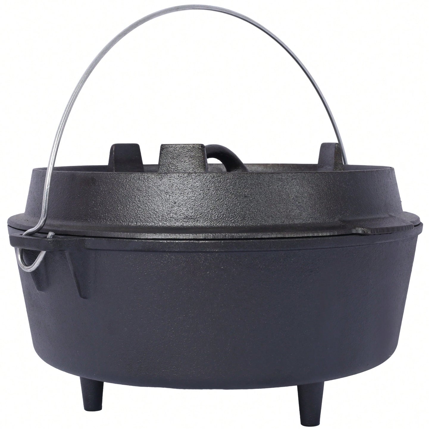 12 Quart Pre-Seasoned Cast Iron Dutch Oven With Skillet Lid For Camping BBQ Baking And Outdoor Cooking