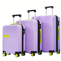 3 Piece Hardshell Luggage Set With Spinner Wheels And TSA Lock In Contrast Colors 20 24 28 Inch Suitcases