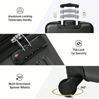 Hardside Spinner Luggage Set With TSA Lock 20 24 28 Inch Travel Suitcases