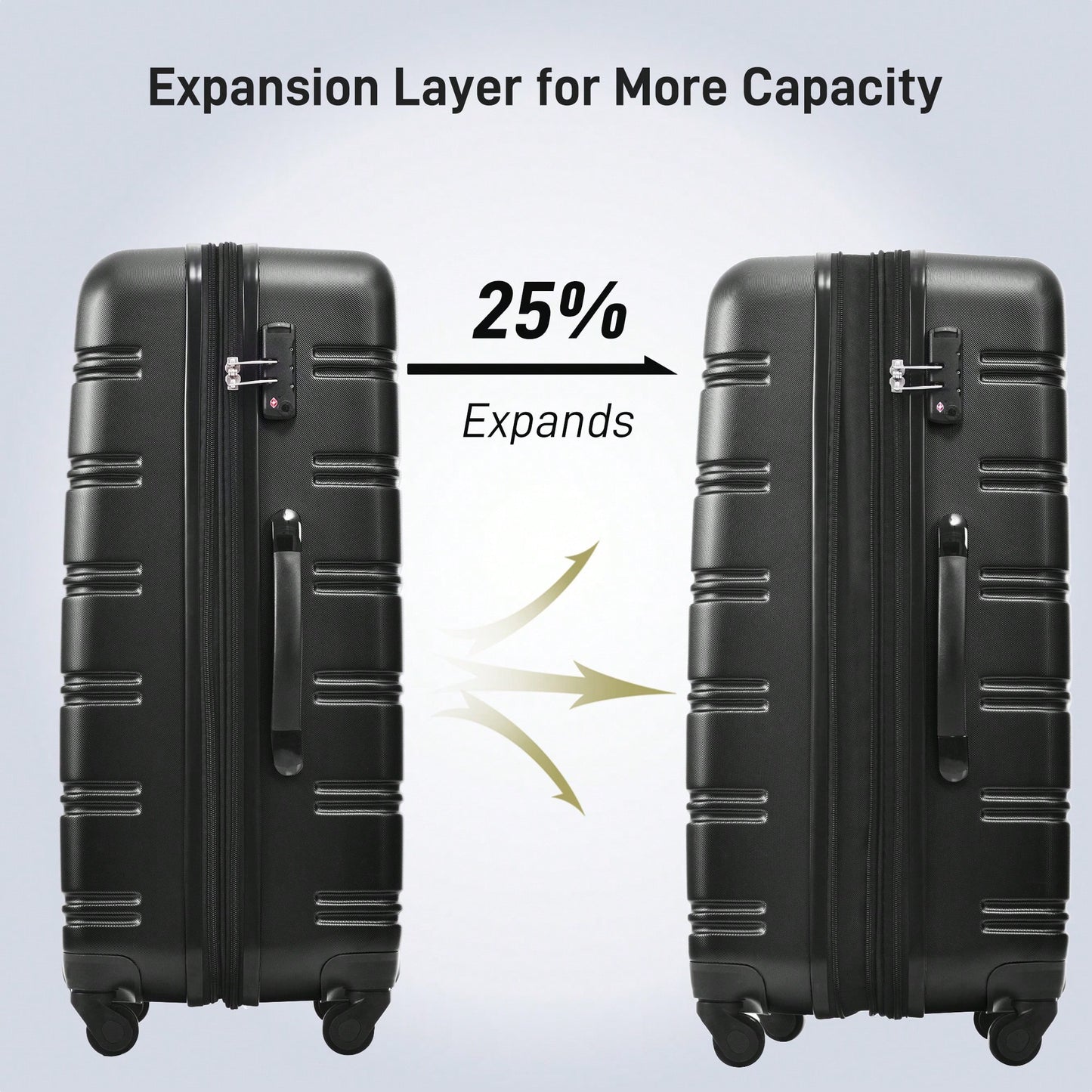 Hardside Spinner Luggage Set With TSA Lock 20 24 28 Inch Travel Suitcases