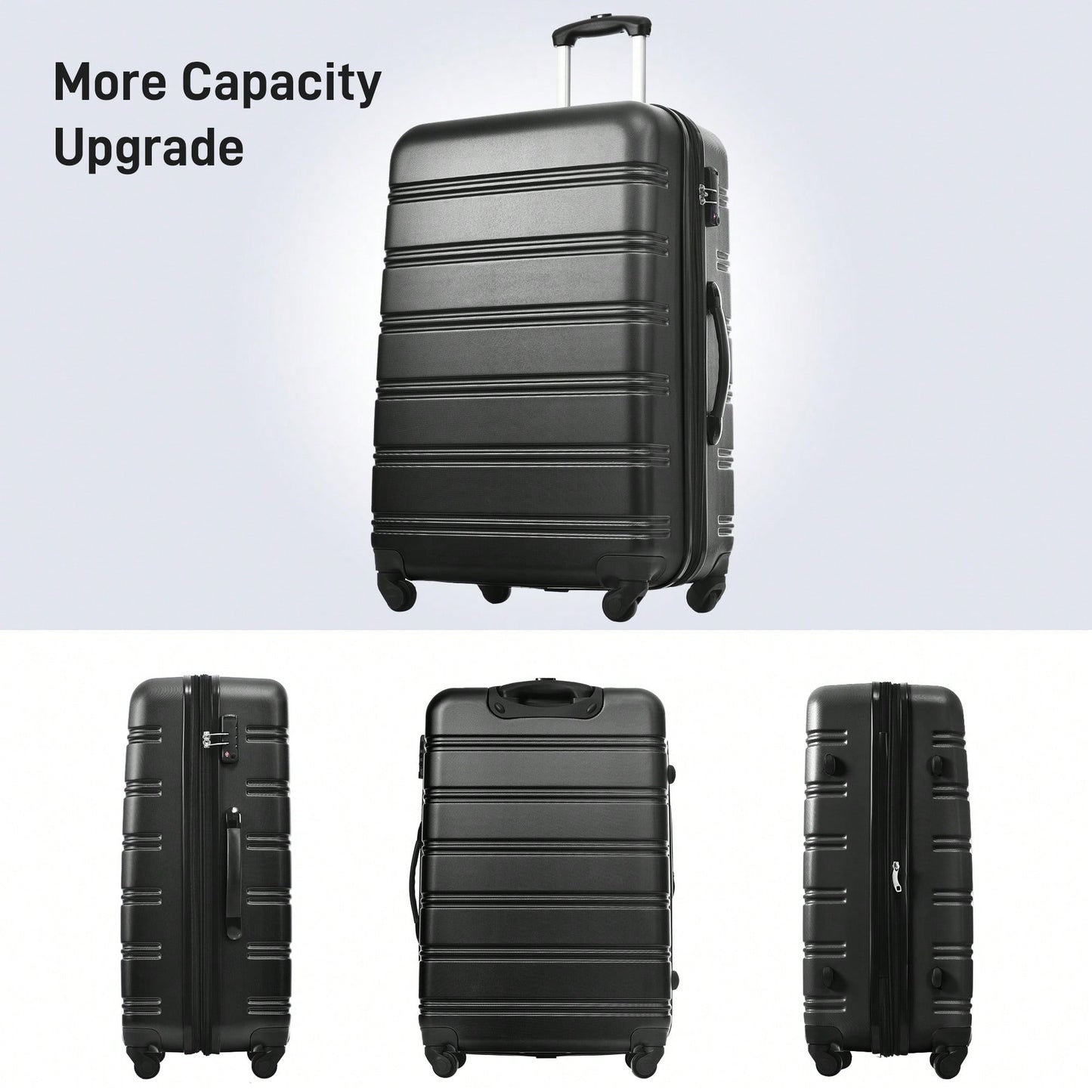 Hardside Spinner Luggage Set With TSA Lock 20 24 28 Inch Travel Suitcases