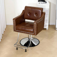 Height Adjustable 360° Swivel Faux Leather Salon Barber Chair For Haircuts Styling Tattoo And Massage - Black
