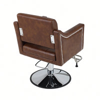 Height Adjustable 360° Swivel Faux Leather Salon Barber Chair For Haircuts Styling Tattoo And Massage - Black