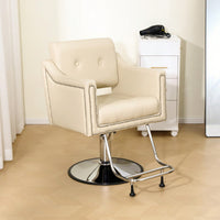 Height Adjustable 360° Swivel Faux Leather Salon Barber Chair For Haircuts Styling Tattoo And Massage - Black