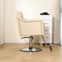 Height Adjustable 360° Swivel Faux Leather Salon Barber Chair For Haircuts Styling Tattoo And Massage - Black