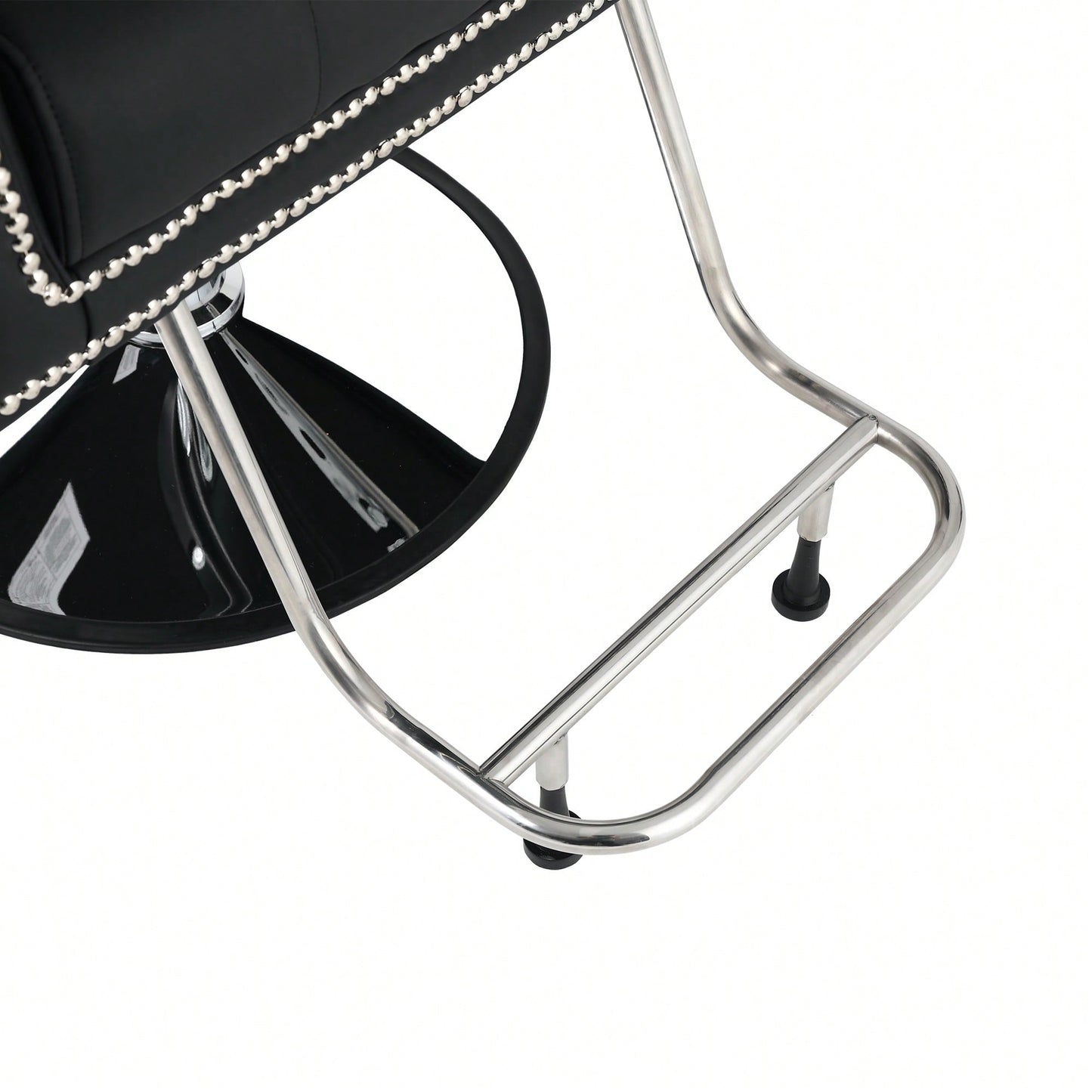 Height Adjustable 360° Swivel Faux Leather Salon Barber Chair For Haircuts Styling Tattoo And Massage - Black