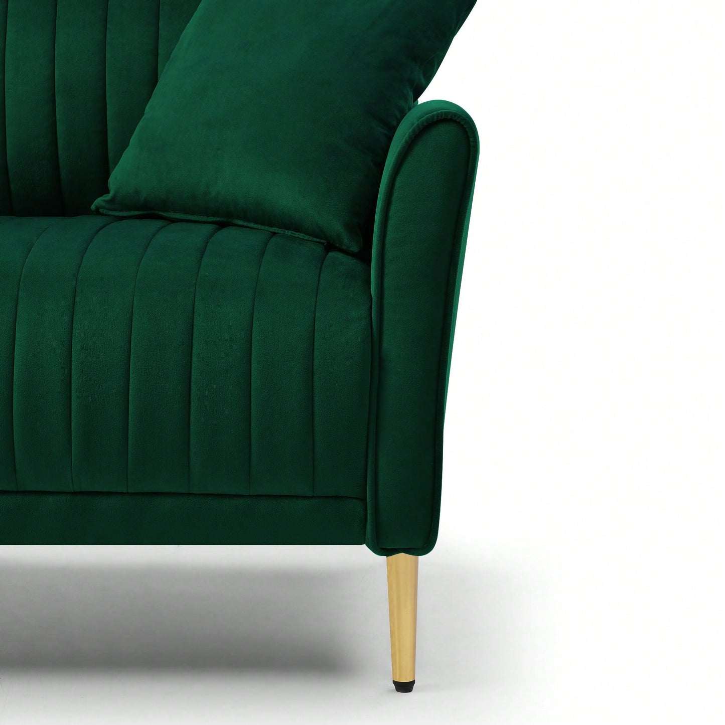 Tufted Green Velvet Single Living Room Sofa Accent Chair - Elegant Modern Design for Home Decor, Comfortable Seating