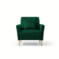 Tufted Green Velvet Single Living Room Sofa Accent Chair - Elegant Modern Design for Home Decor, Comfortable Seating