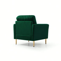 Tufted Green Velvet Single Living Room Sofa Accent Chair - Elegant Modern Design for Home Decor, Comfortable Seating