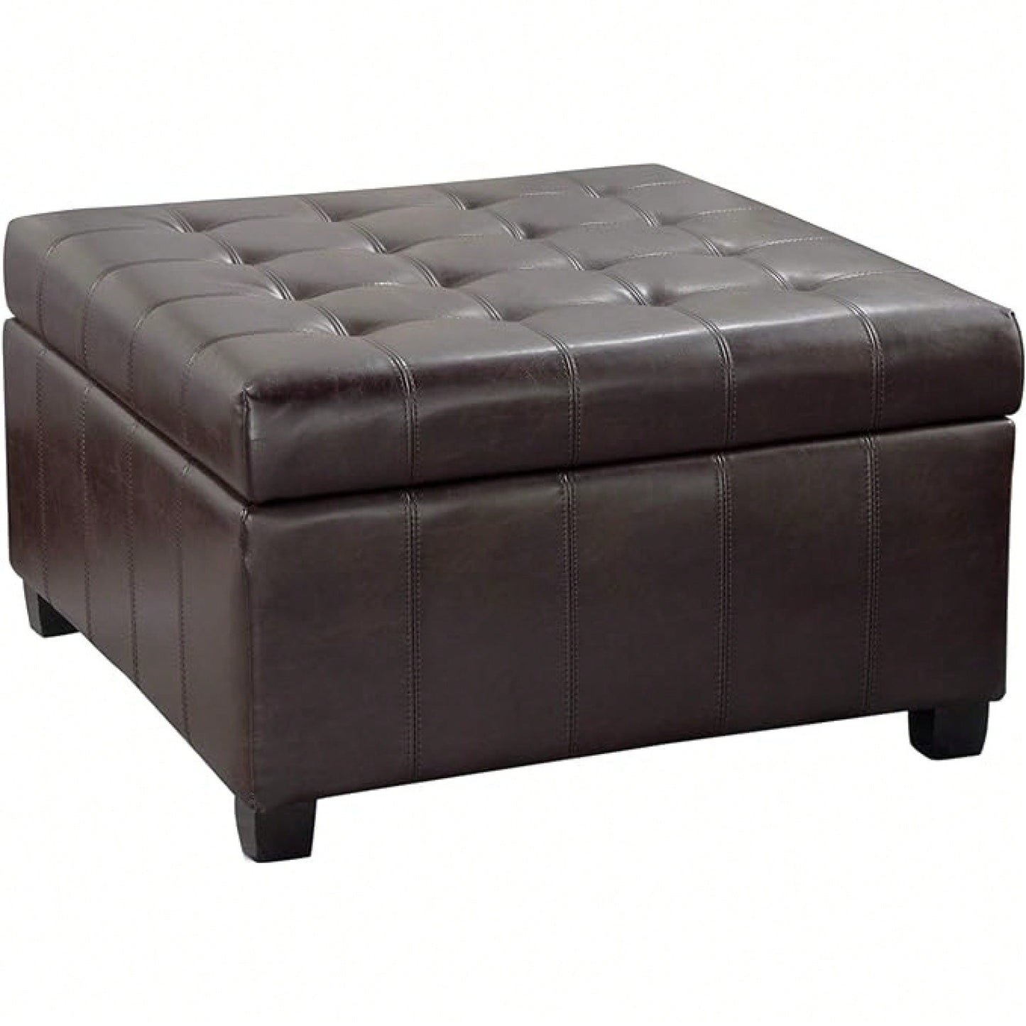 Elegant Upholstered Ottoman With Storage And Stylish Design For Living Room Or Bedroom