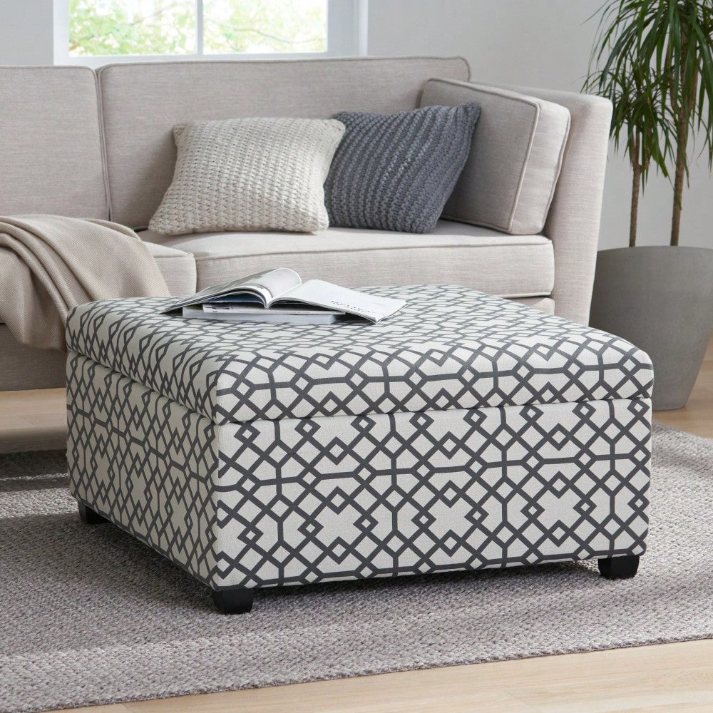 Stylish Upholstered Storage Ottoman For Living Room And Bedroom Organization