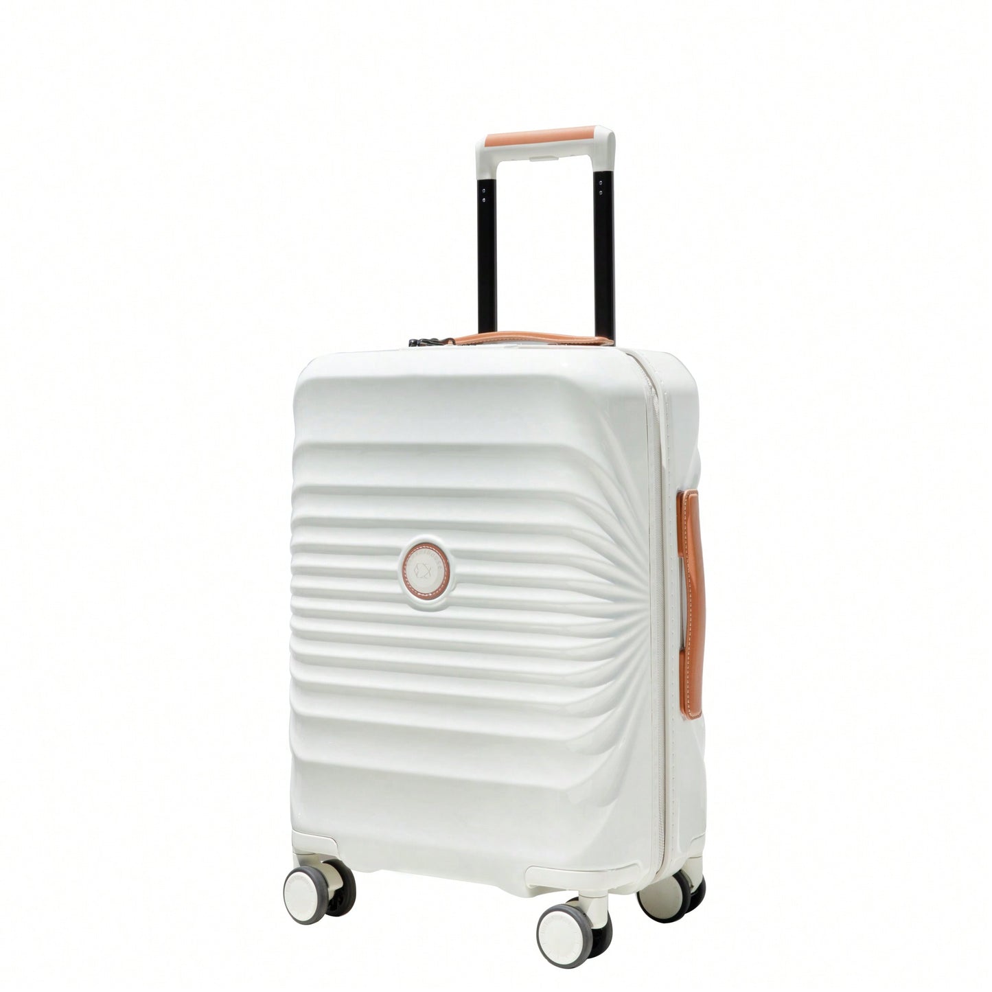 Lightweight 28 Inch Creamy White Spinner Suitcase With TSA Lock USB Port Wheel Lock And Top Handle