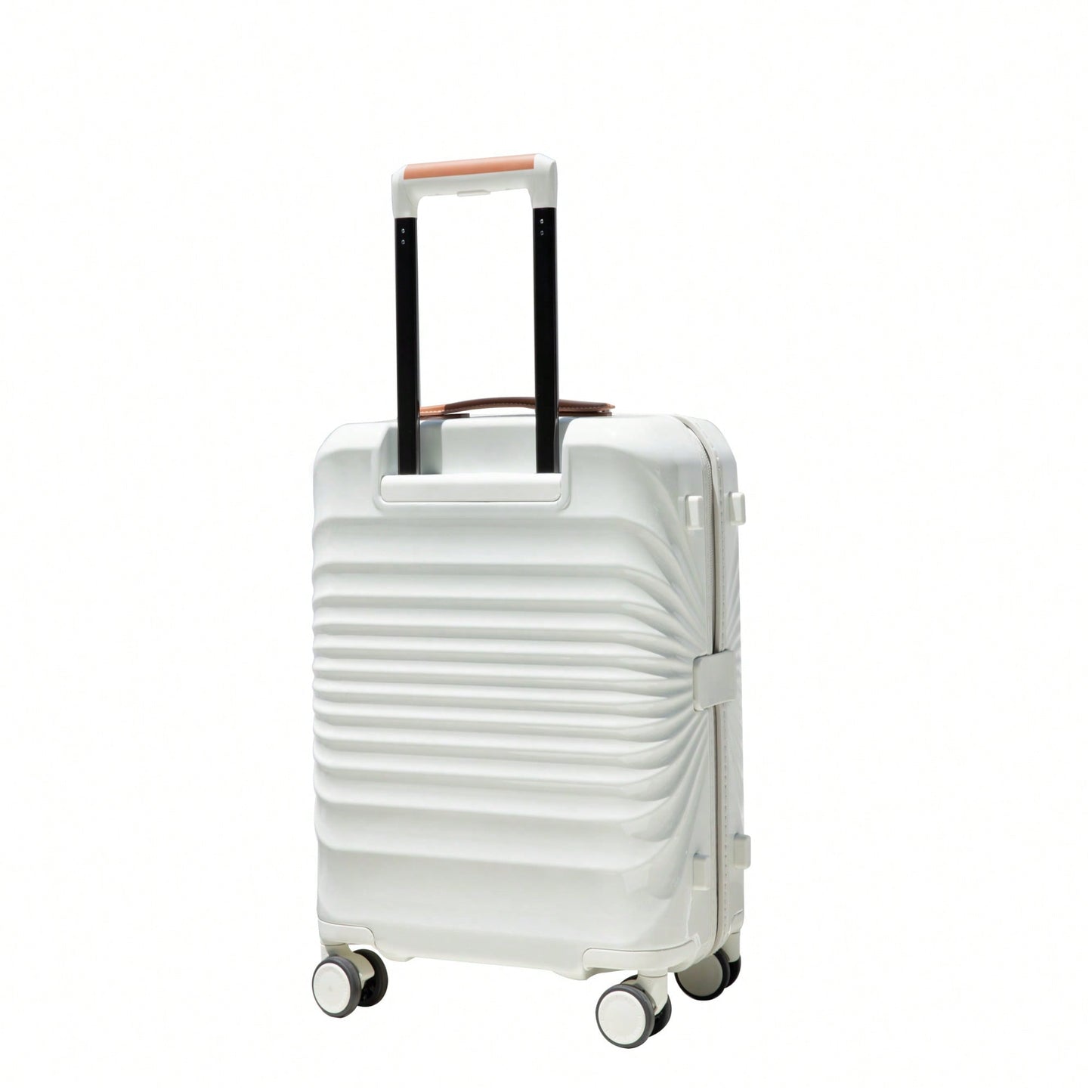 Lightweight 28 Inch Creamy White Spinner Suitcase With TSA Lock USB Port Wheel Lock And Top Handle