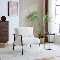 Cozy Modern Accent Chair With Plush Cushions And Stylish Metal Frame For Living Room Bedroom Or Office