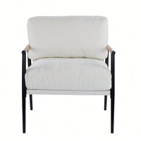 Cozy Modern Accent Chair With Plush Cushions And Stylish Metal Frame For Living Room Bedroom Or Office