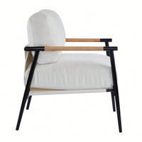 Cozy Modern Accent Chair With Plush Cushions And Stylish Metal Frame For Living Room Bedroom Or Office