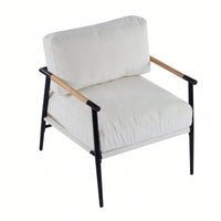 Cozy Modern Accent Chair With Plush Cushions And Stylish Metal Frame For Living Room Bedroom Or Office