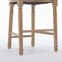 Classic French Country Solid Wood Bar Stools Set Of 2 With Upholstered Seats For Kitchen Or Dining Room