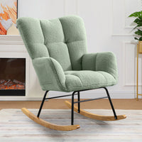 Modern Light Green Rocking Accent Chair For Nursery Living Room And Bedroom