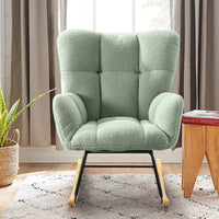 Modern Light Green Rocking Accent Chair For Nursery Living Room And Bedroom