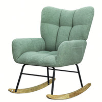 Modern Light Green Rocking Accent Chair For Nursery Living Room And Bedroom