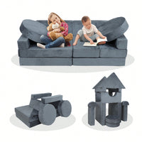 14 Piece Kids Modular Play Couch For Creative Playroom Fun Convertible Foam Sectional Sofa For Toddlers