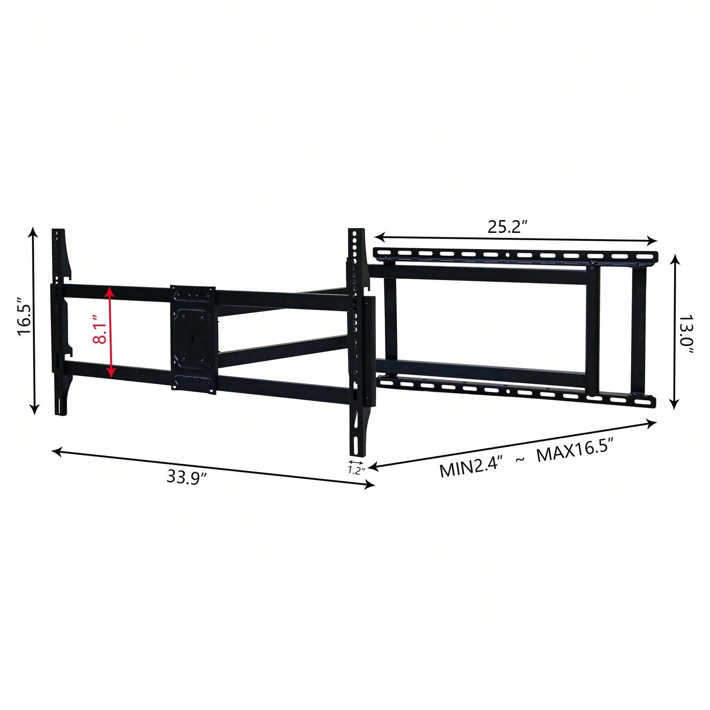 Universal Wall Mount For 90-Inch And Larger TVs With Rotatable Design