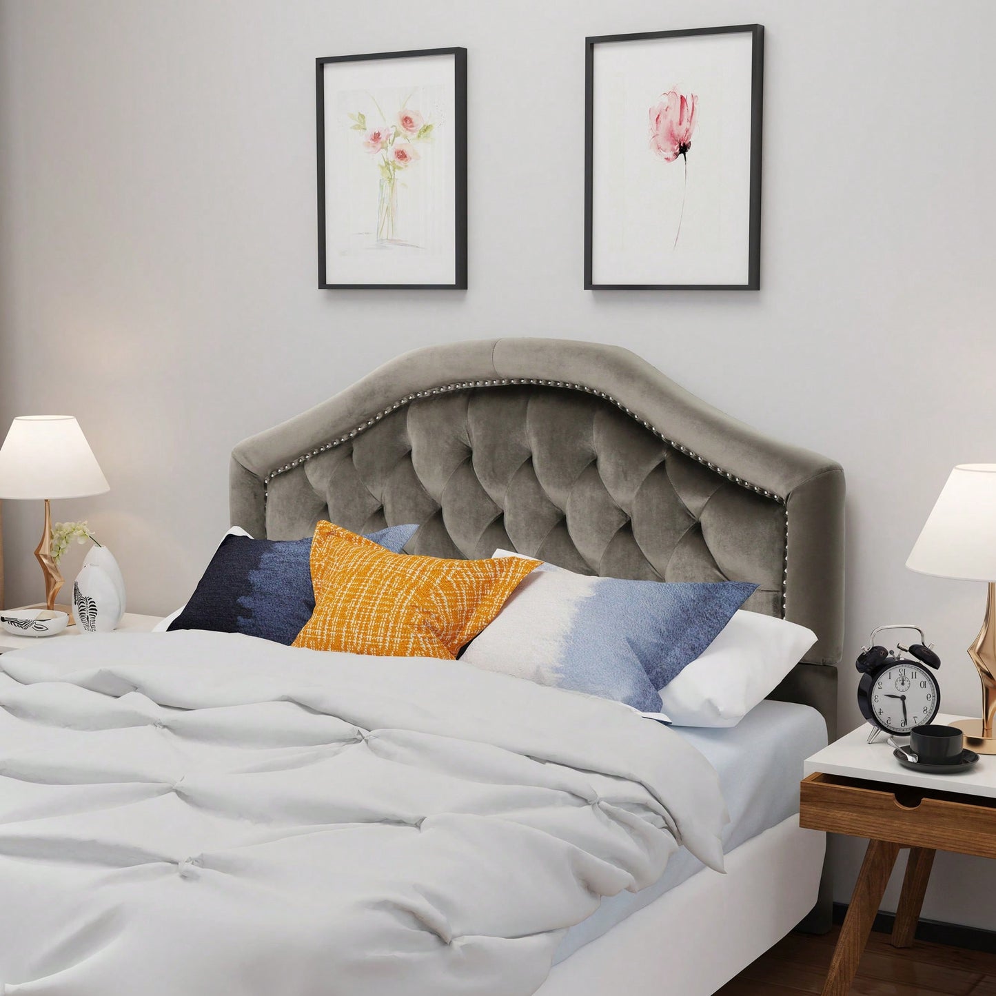 Elegant Upholstered Queen And Full Size Headboard For Stylish Bedroom Decor