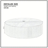 Modern Round Coffee Table For Living Room MDF Drum Center Table Walnut Finish No Assembly Required