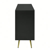 Geometric Wave Design Sideboard With Adjustable Features And Conical Legs For Study Entryway And Living Room