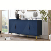 Geometric Wave Design Sideboard With Adjustable Features And Conical Legs For Study Entryway And Living Room