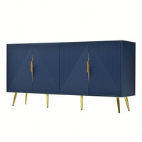 Geometric Wave Design Sideboard With Adjustable Features And Conical Legs For Study Entryway And Living Room